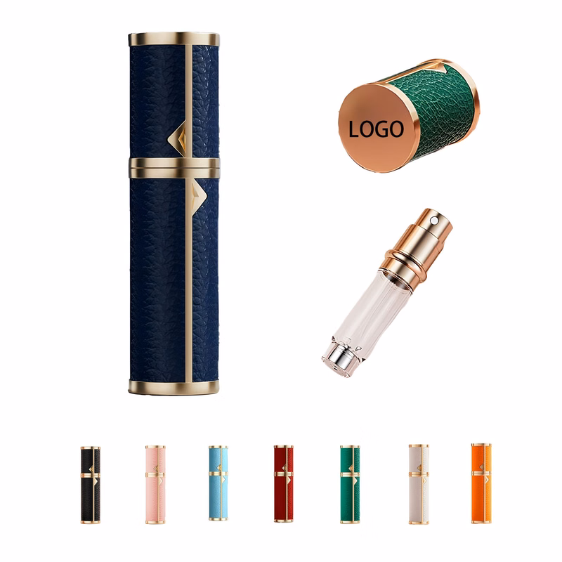 Travel Leather Refillable Bottle