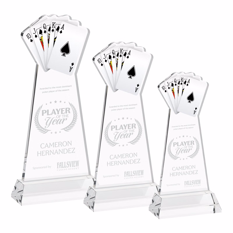 Poker Award on Hartford Base - Clear