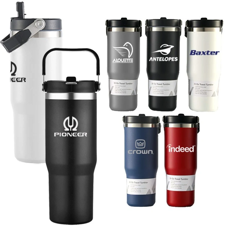 30 oz. Flip Straw Stainless Steel Double-walled Tumbler 1