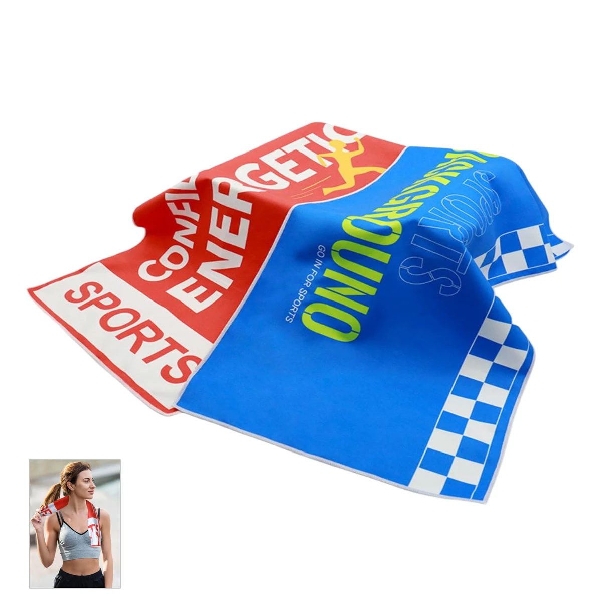 11" X 18" Full Color Microfiber Rally Towel - Ocean 1