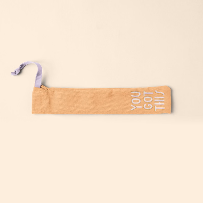 POUCH FOR REUSABLE STRAWS - COLORED CANVAS - POUCH EMPTY