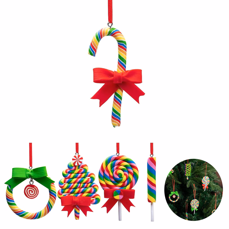 Christmas Rainbow Lollipop Hanging Ornaments