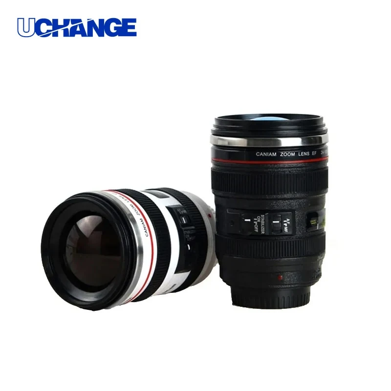 Stainless Steel Camera Lens Coffee Mug with Lid for Office and Home 1