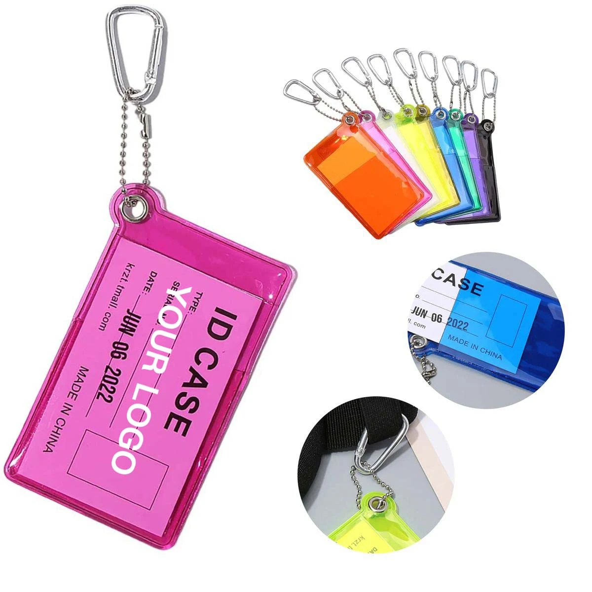 PVC ID Holder Transparent Colorful with Clip 1