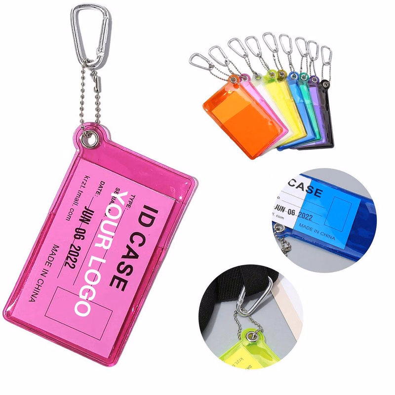 PVC ID Holder Transparent Colorful with Clip
