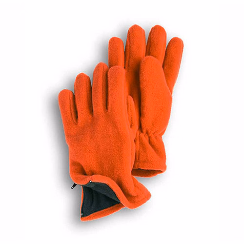 CLOSEOUT - Orange Fleece Zip Gloves