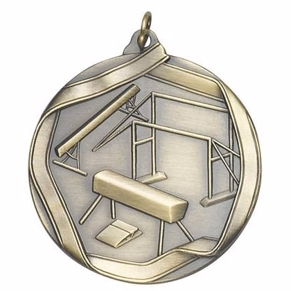 Gymnastics Female Die Cast Medal, 2 1/4"