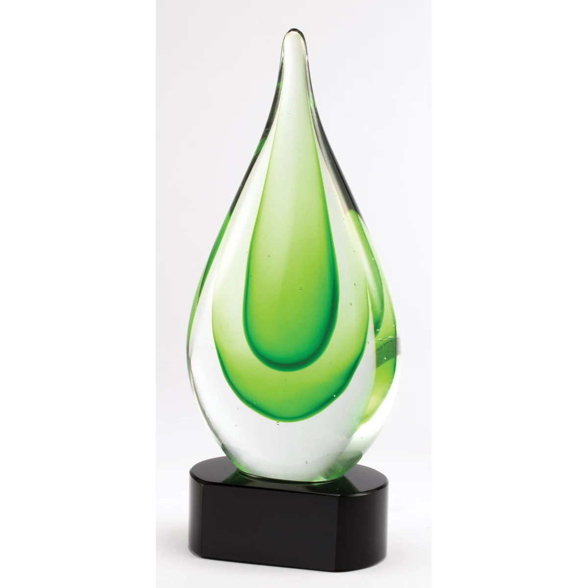 9.25" Green Teardrop Art Glass 1