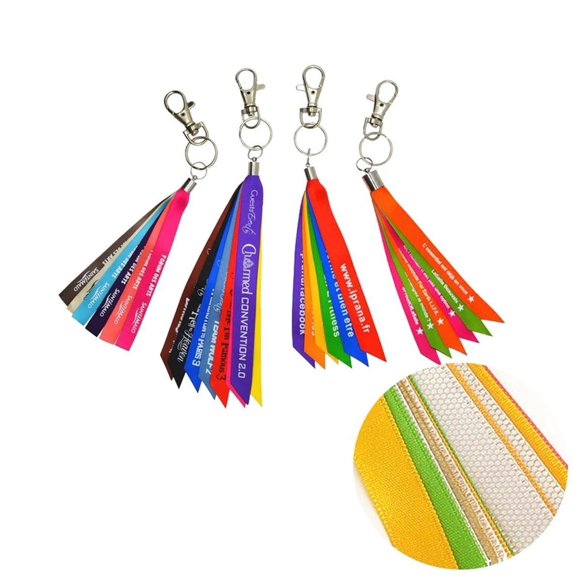 Key Ring W/ Thumb Hook & Ribbons 1