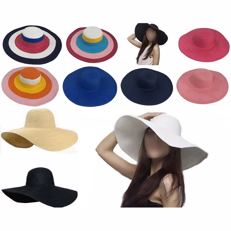 Womens Sun Wide Brim Upf 50 Summer Straw Hat