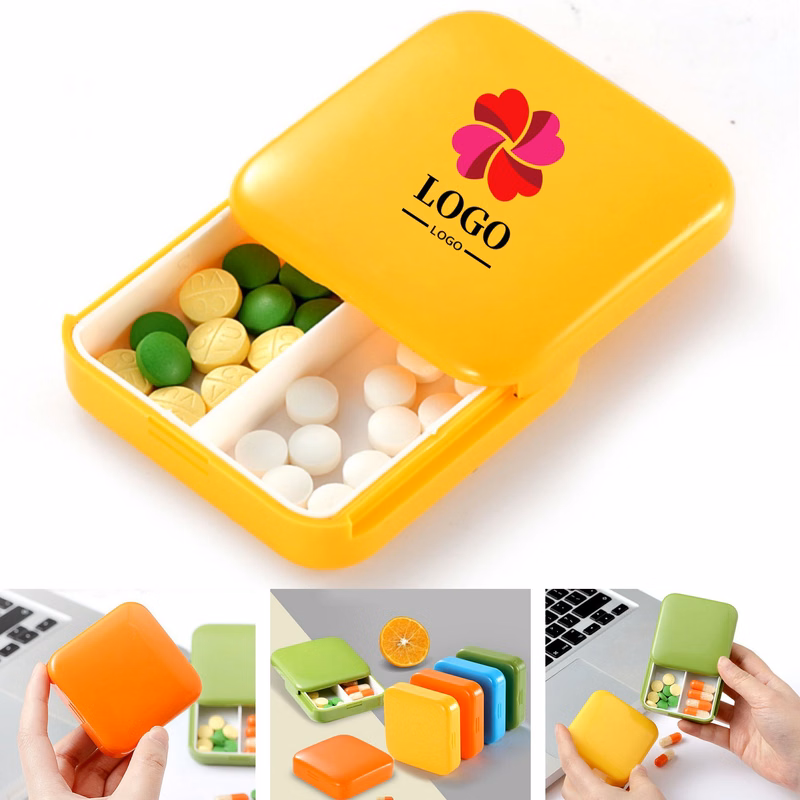 Travel Daily Pill Organizer 2 Compartments Pill Container