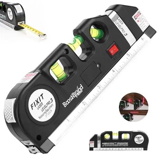 Custom Laser Level & Tape Measure Multi-tool with Bubble Vial — Professional Builder 1