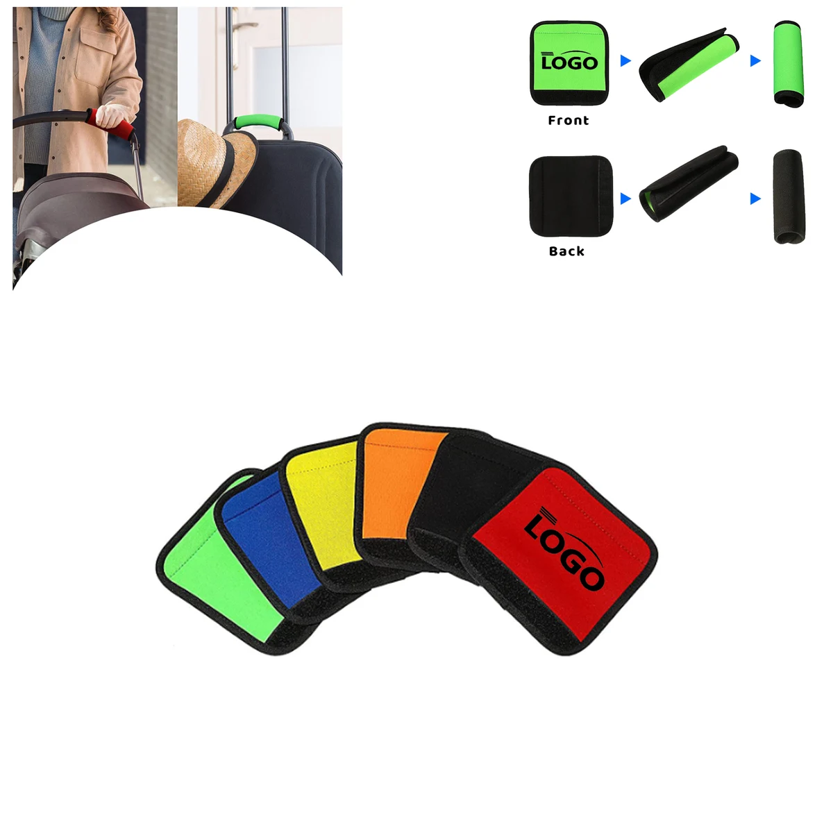 Custom Logo Neoprene Luggage Handle Wrap Grip For Travel 1