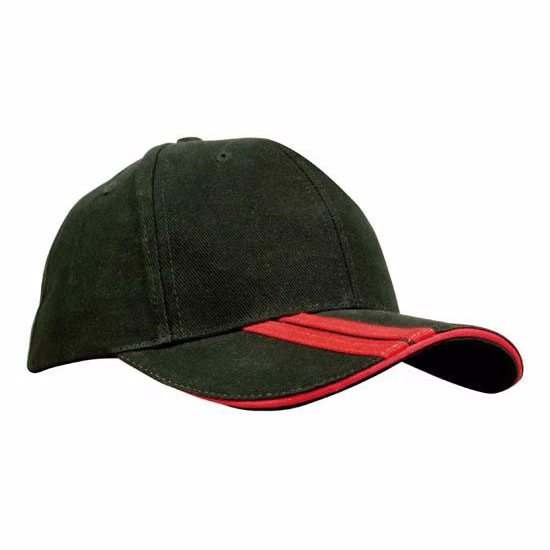 Brushed heavy cotton with double strip on the visor