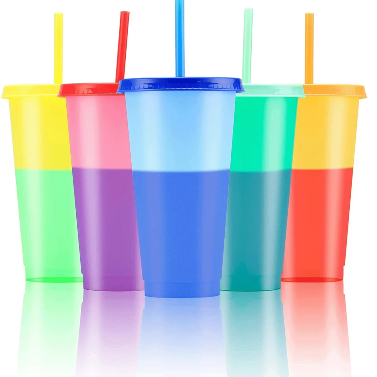 Color Changing Cups Tumblers with Lids Straws 1