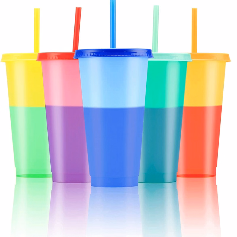 Color Changing Cups Tumblers with Lids Straws