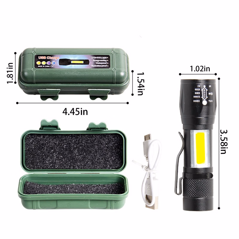 Mini Aluminum LED Flashlight With Strap