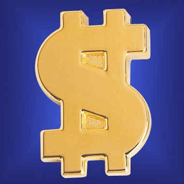 GOLD PLATED DOLLAR SIGN PAPER WEIGHT