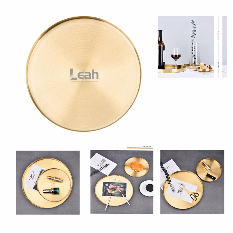 Gold Round Storage Tray