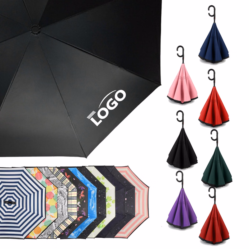 Handle C-Shaped Reverse Fold Umbrella Inverted Double Layer