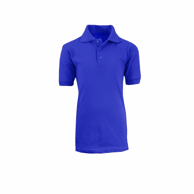 Boys' Uniform Polo Shirts - Royal Blue Short Sleeve Size 14