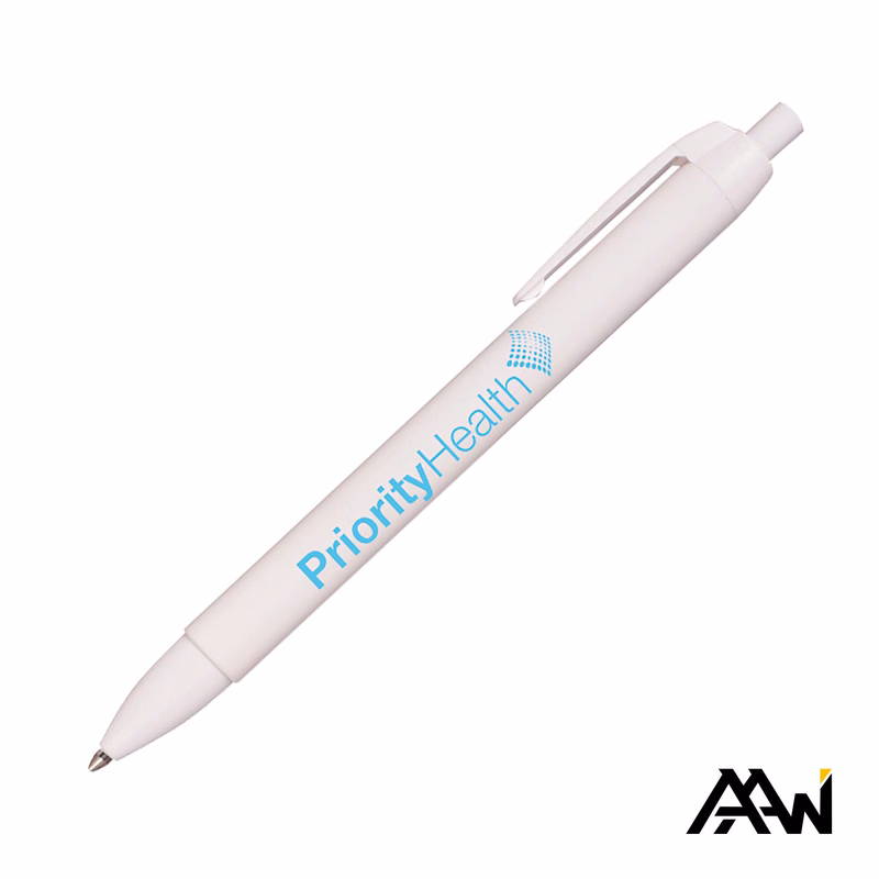 Widebody Pen w/Glossy White Barrel - Matte Colored Accent