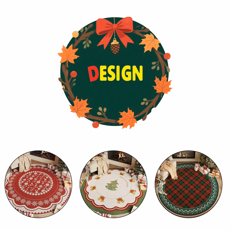 Round Christmas Floor Mat