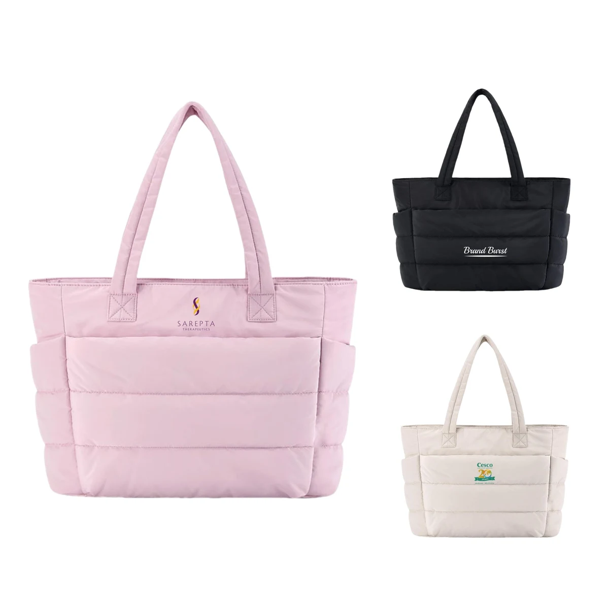 Lightweight Puffy Tote Bag With Compartments 1