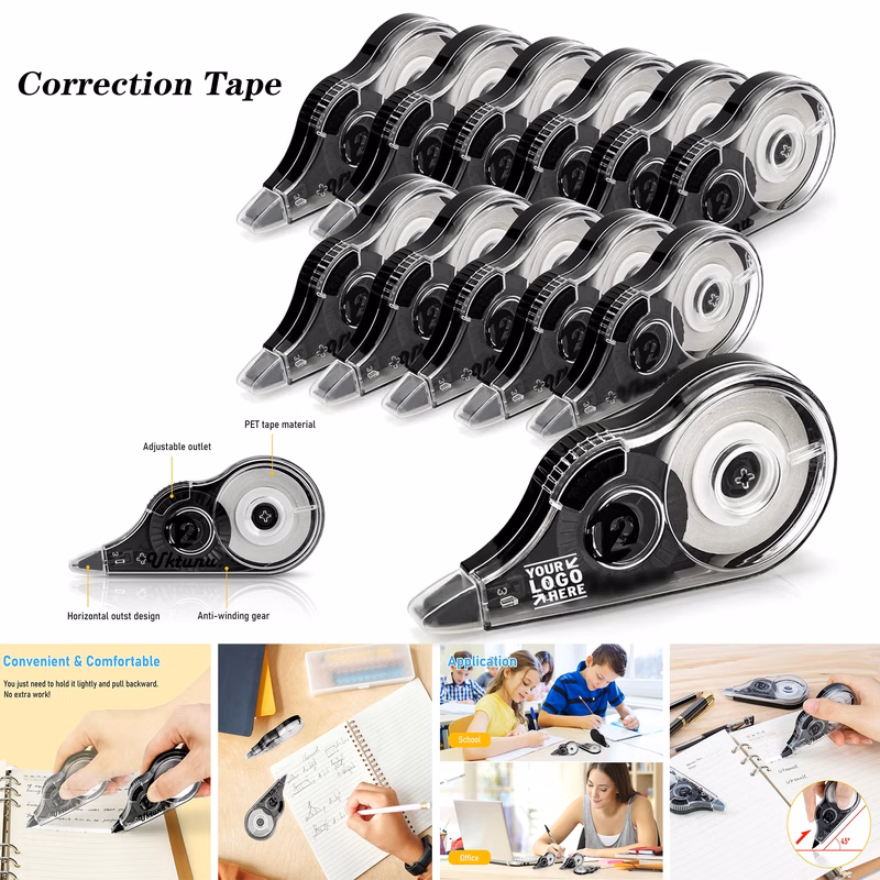 14M x 5mm/551" x 0.2" Easy To Use Applicator Instant Corrections White Out Tape