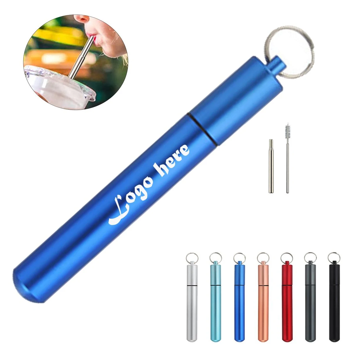 Collapsible Reusable Straw with Case 1