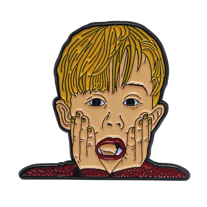 Boy Face Shaped Badge Lapel Pin 1