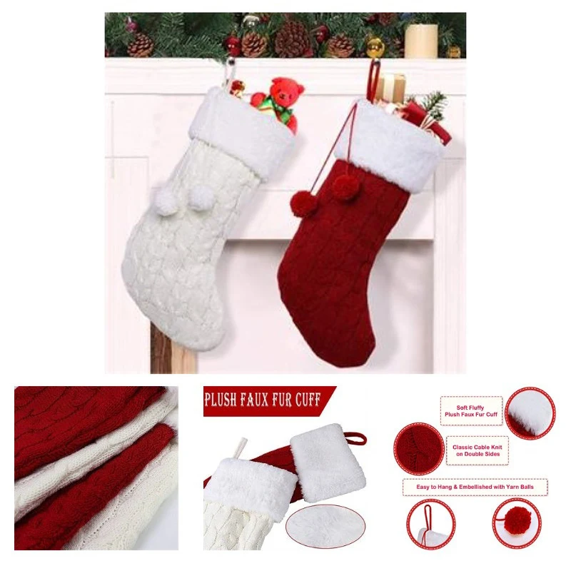 Cable Knit Christmas Stockings 1