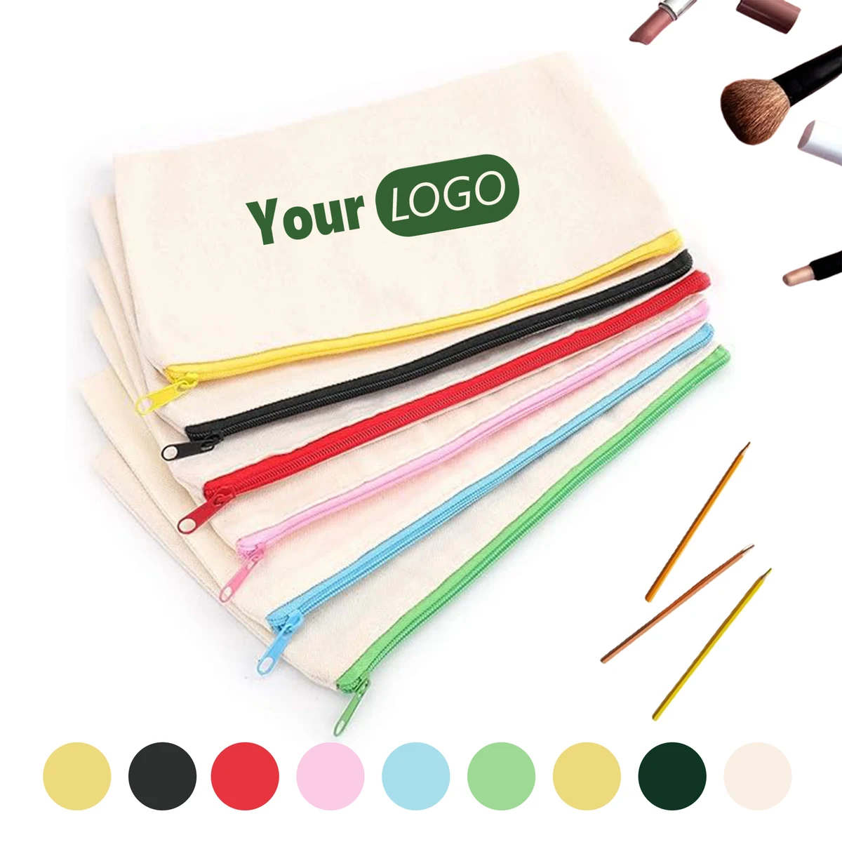 Canvas Pencil Bag With Zipper MOQ20 1