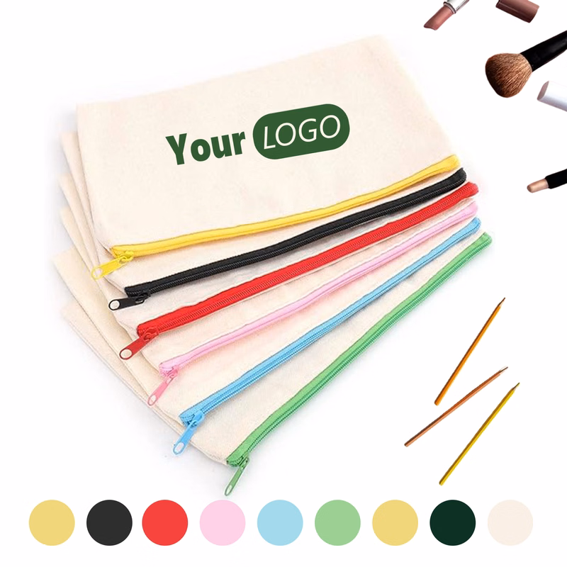 Canvas Pencil Bag With Zipper MOQ20