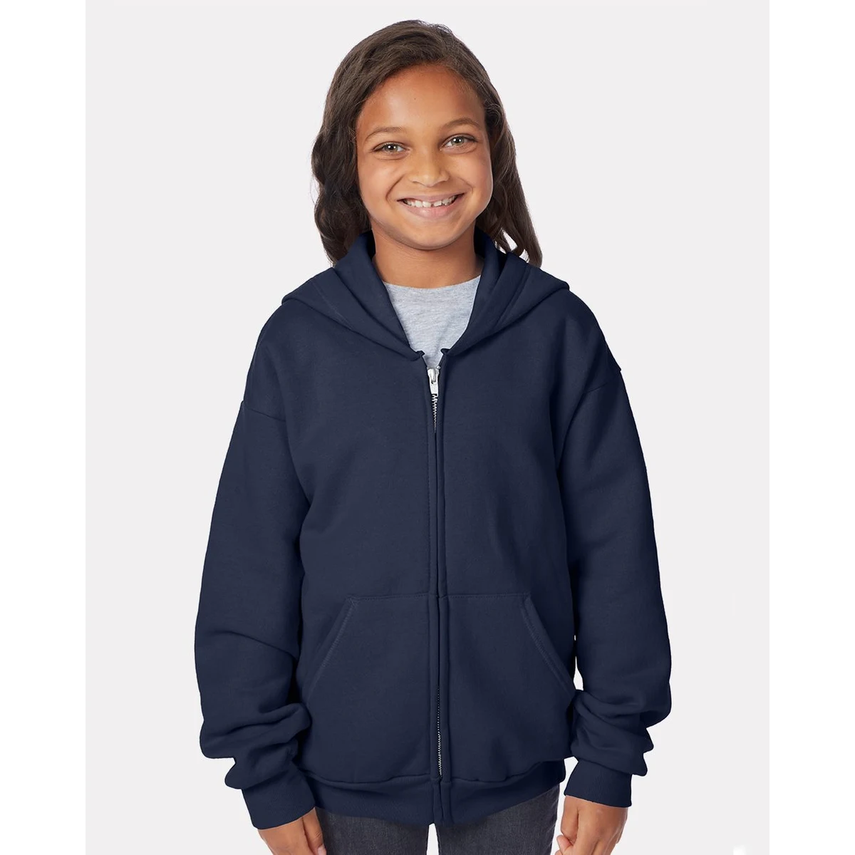 Youth EcoSmart® Full-Zip Hooded Sweatshirt - P480 1
