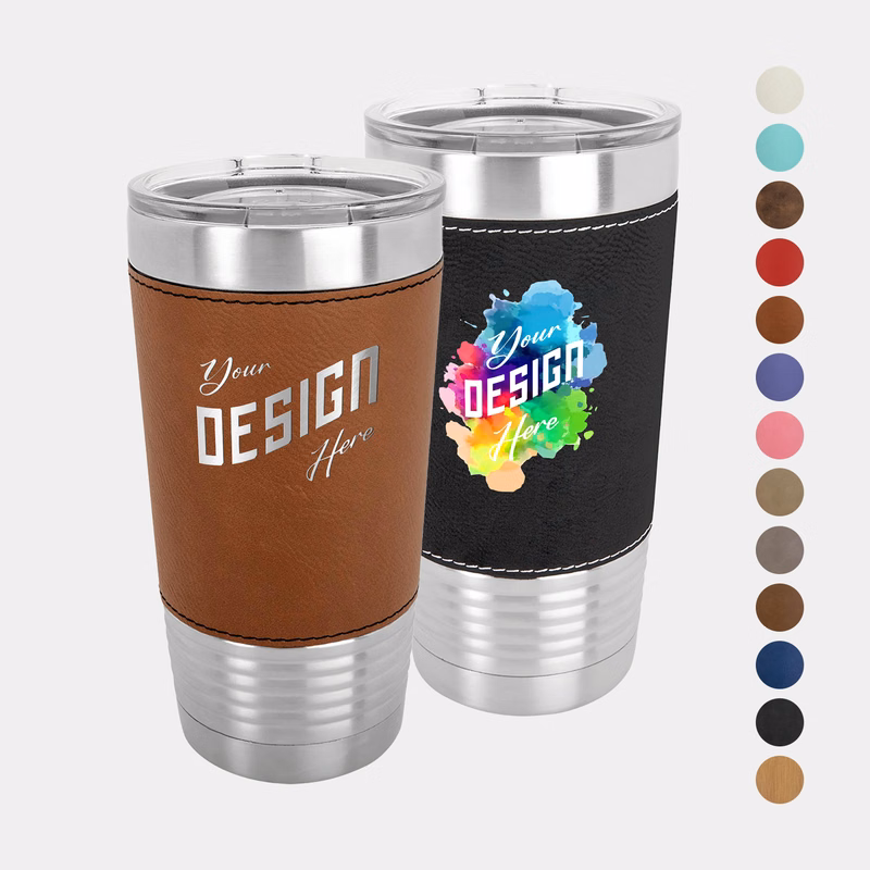 20 oz Polar Camel® Laserable Leatherette Insulated Tumbler