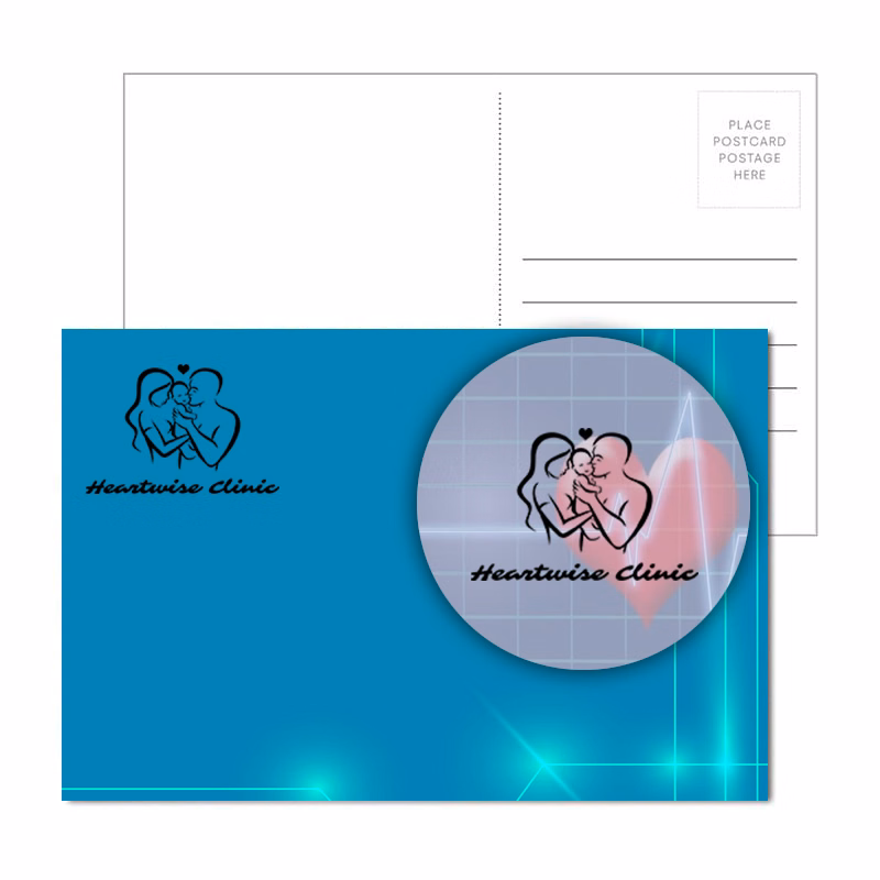 Post Card with Full Color Round Cork Coaster