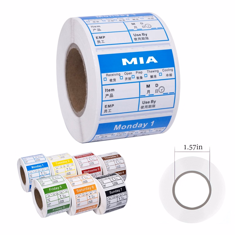 Weekday Paper Label Stickers
