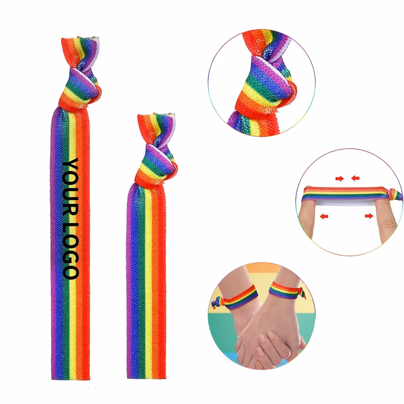 Vibrant Rainbow Elastic Wristband