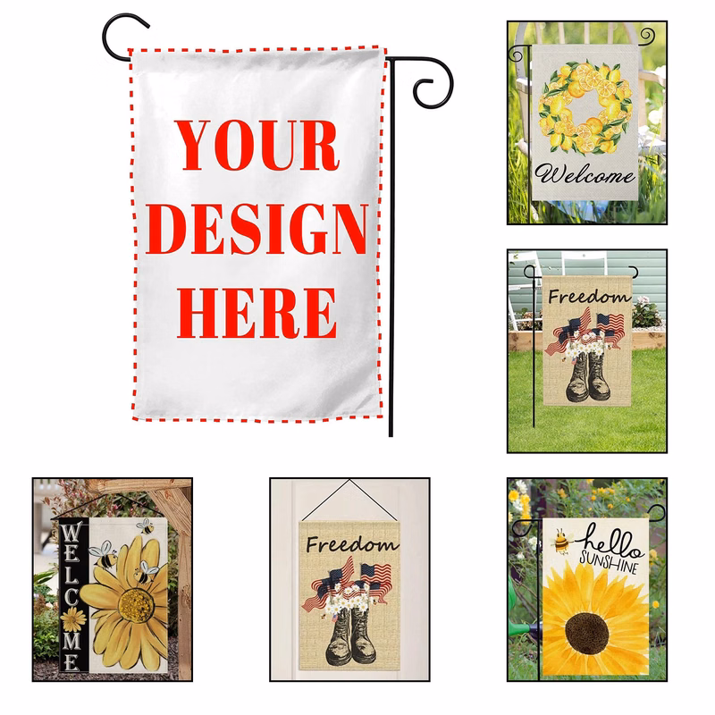 12" x 18" Outdoor Yard Lawn Burlap Flag