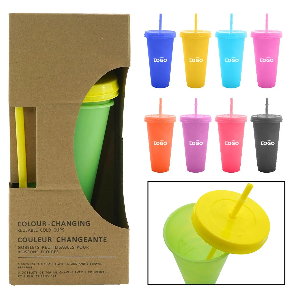 Shining Double Wall Plastic Straw Cup 1