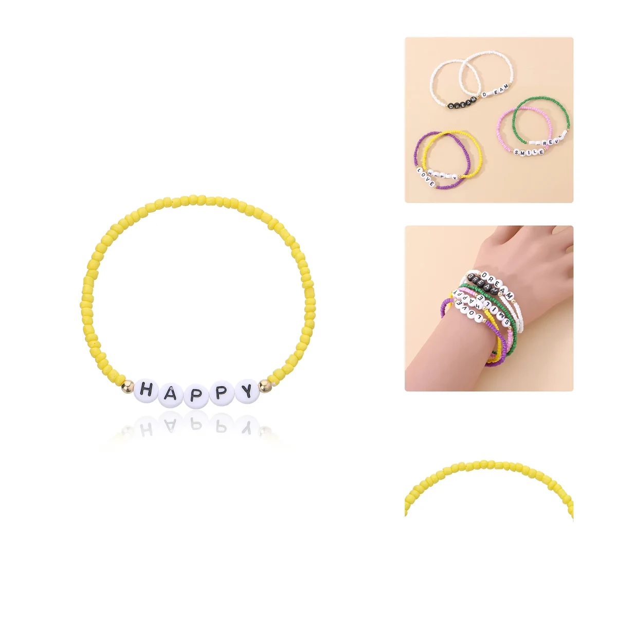 Letter Bead Fashion Bracelet Colorful Beaded Wristband 1
