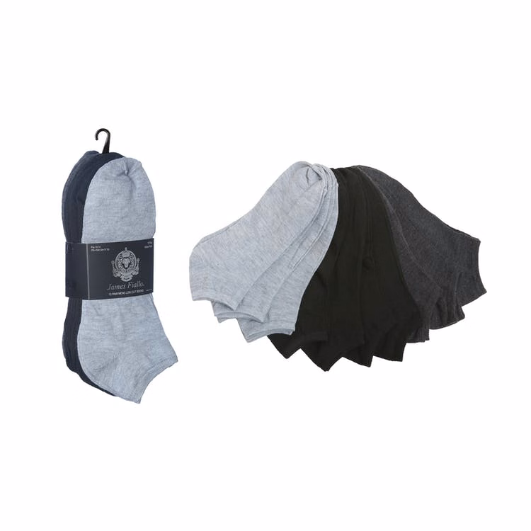 Men's Low-Cut Socks - Gray & Black Size 10-13 10 Pack