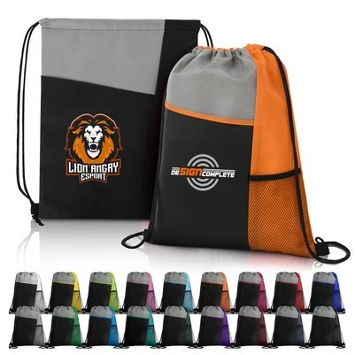 Mesh Pocket Drawstring Backpacks ( 13" x 17" ) 1
