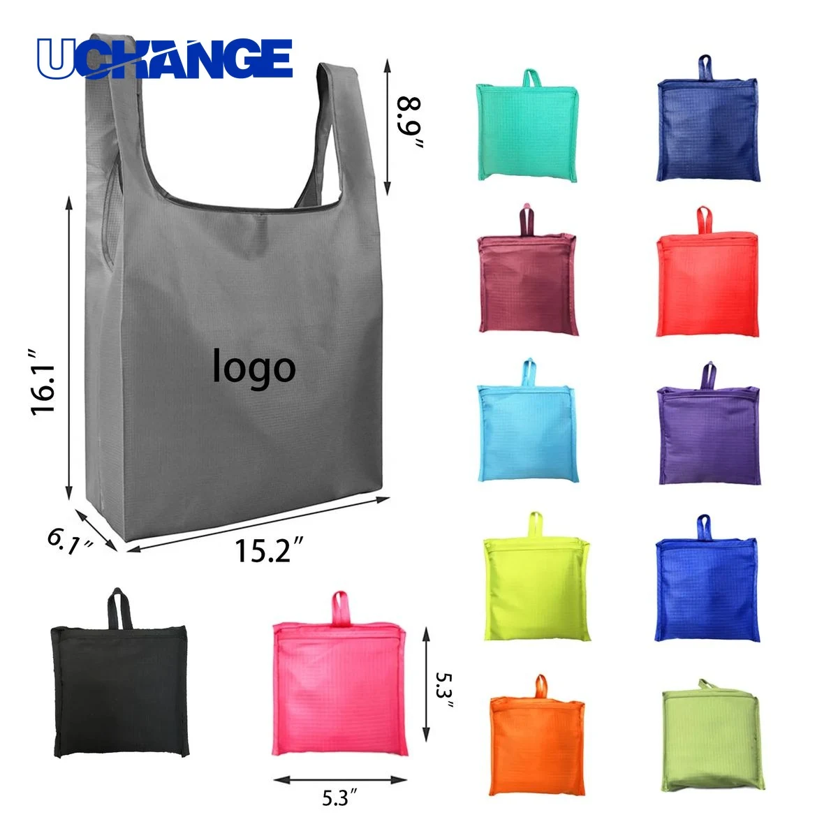 Folded Grocery Shopping Tote Bag, custom tote bag with logo imprint 1