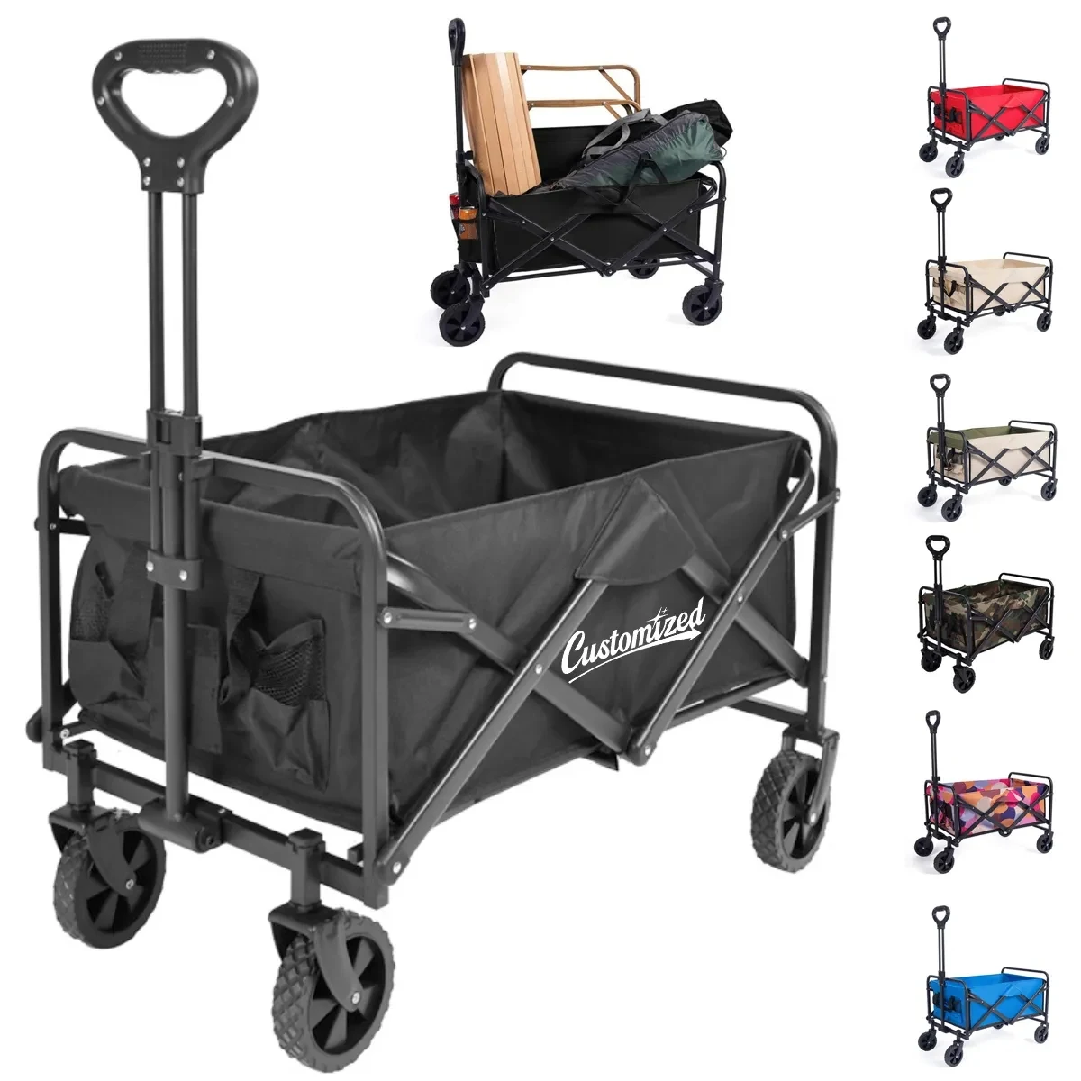 Collapsible Folding Utility Wagon Cart Heavy Duty 1