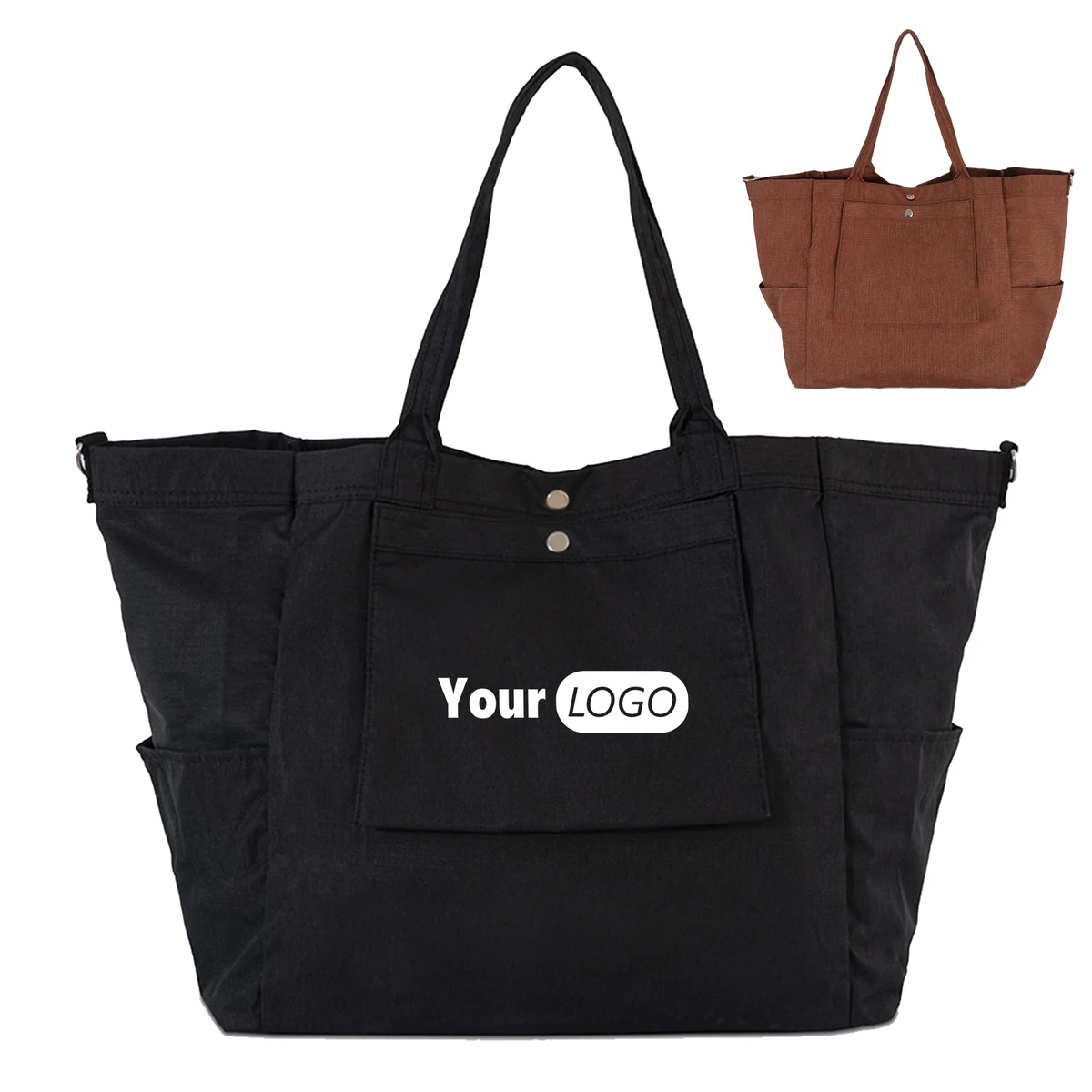 Large Nylon Tote Bag for women, custom tote bag with logo imprint 1