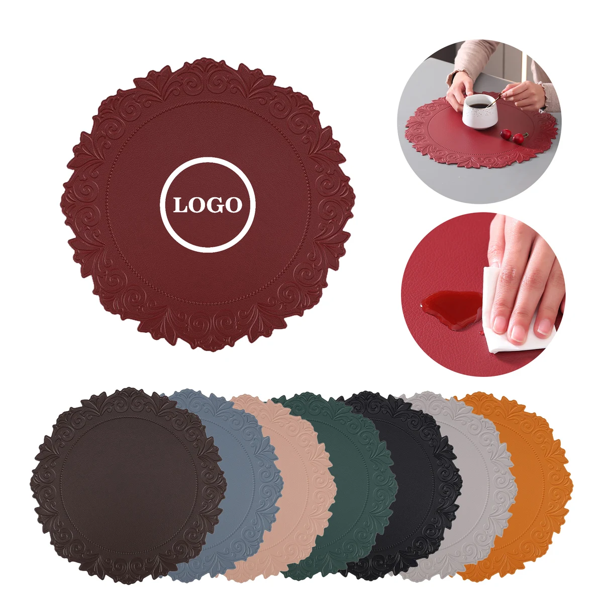 Heat Resistant Non-Slip Leather Placemat 1