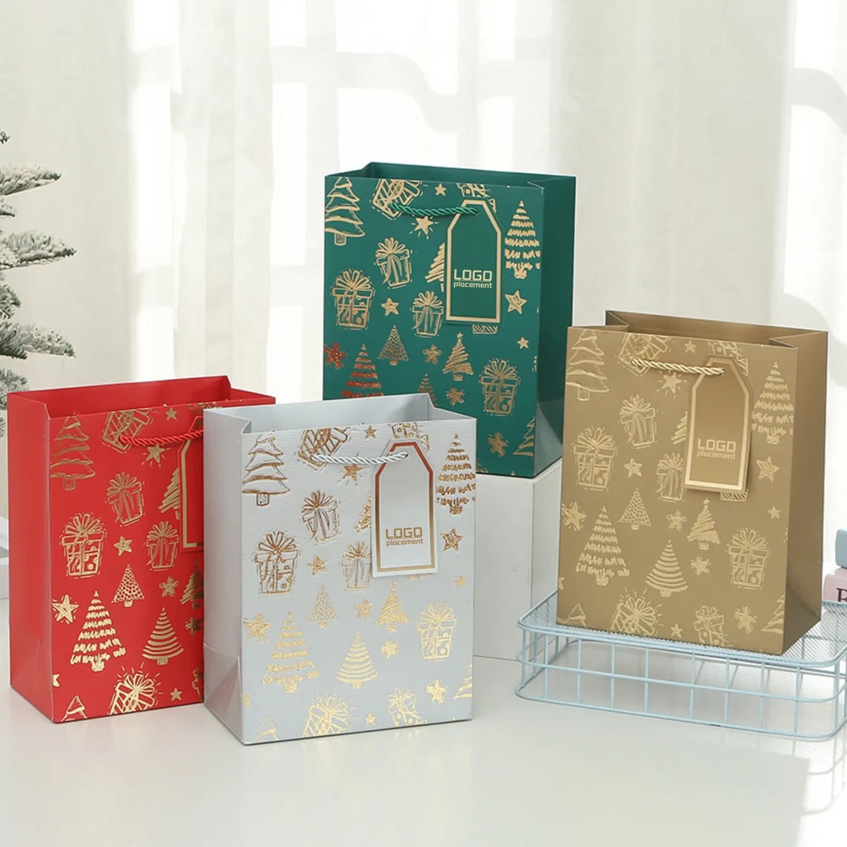 Christmas Gift Bag - Gold Foil Stamping Craft For Gifting 1