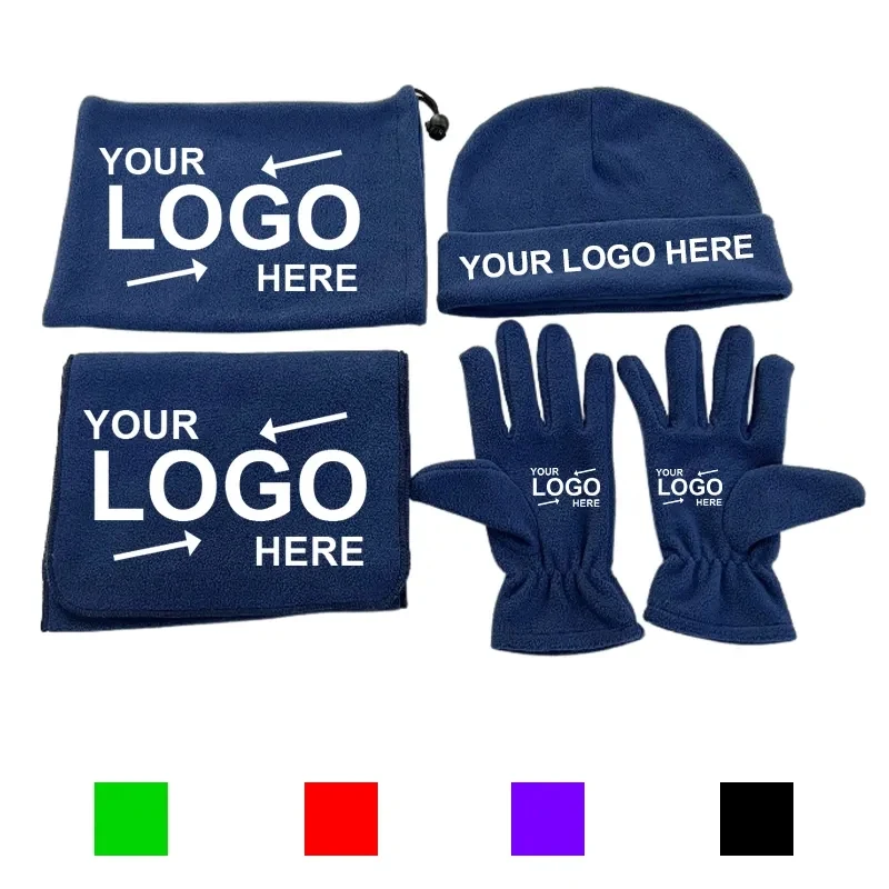 Beanie Hat Scarf Gloves Set 1